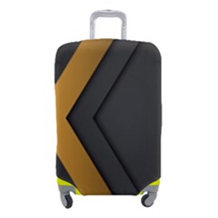 Black Gold Background, Golden Lines Background, Black Luggage Cover (small) by nateshop