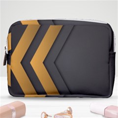 Black Gold Background, Golden Lines Background, Black Make Up Pouch (medium) by nateshop