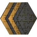 Black Gold Background, Golden Lines Background, Black Wooden Puzzle Hexagon View1