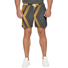 Black Gold Background, Golden Lines Background, Black Men s Runner Shorts by nateshop