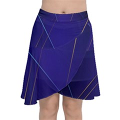 Blue Abstraction Background, Material Design, Paper Chiffon Wrap Front Skirt by nateshop