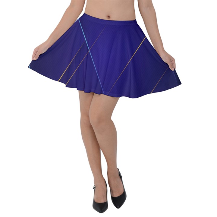 Blue Abstraction Background, Material Design, Paper Velvet Skater Skirt