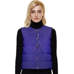 Blue Abstraction Background, Material Design, Paper Women s Button Up Puffer Vest by nateshop