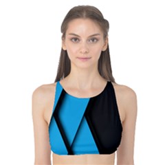 Blue Black Abstract Background, Geometric Background Tank Bikini Top by nateshop