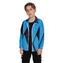 Blue Black Abstract Background, Geometric Background Kids  Windbreaker View2