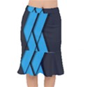 Blue Black Abstract Background, Geometric Background Short Mermaid Skirt View1