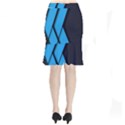 Blue Black Abstract Background, Geometric Background Short Mermaid Skirt View2