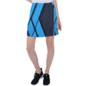 Blue Black Abstract Background, Geometric Background Tennis Skirt View1