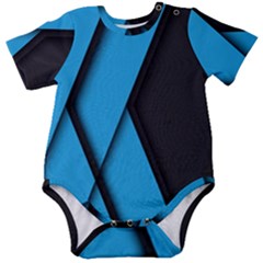 Blue Black Abstract Background, Geometric Background Baby Short Sleeve Bodysuit by nateshop