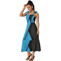 Blue Black Abstract Background, Geometric Background Tie-Strap Tiered Midi Chiffon Dress View2