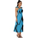 Blue Black Abstract Background, Geometric Background Tie-Strap Tiered Midi Chiffon Dress View3