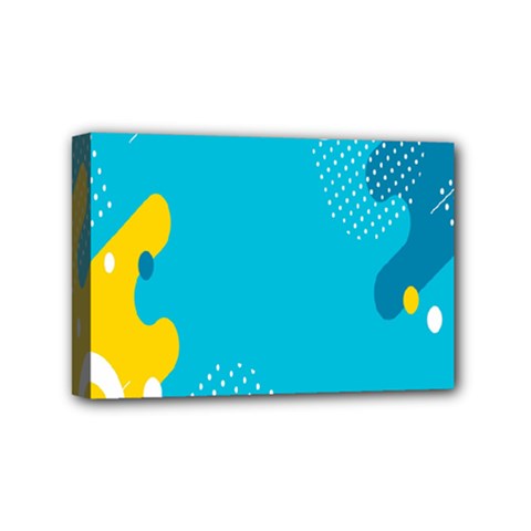 Blue Yellow Abstraction, Creative Backgroun Mini Canvas 6  X 4  (stretched) by nateshop