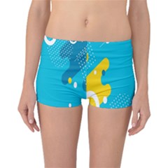 Blue Yellow Abstraction, Creative Backgroun Boyleg Bikini Bottoms by nateshop