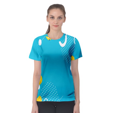 Blue Yellow Abstraction, Creative Backgroun Women s Sport Mesh T-shirt by nateshop