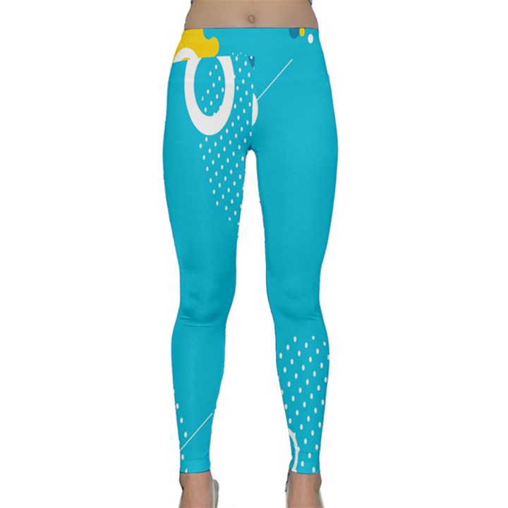 Blue Yellow Abstraction, Creative Backgroun Classic Yoga Leggings