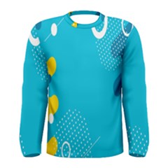 Blue Yellow Abstraction, Creative Backgroun Men s Long Sleeve T-shirt