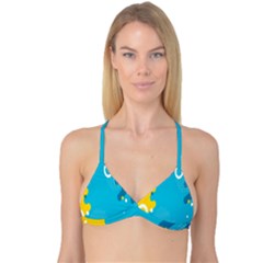 Blue Yellow Abstraction, Creative Backgroun Reversible Tri Bikini Top by nateshop