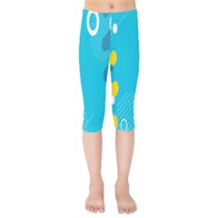 Blue Yellow Abstraction, Creative Backgroun Kids  Capri Leggings  by nateshop