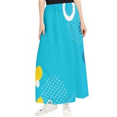 Blue Yellow Abstraction, Creative Backgroun Maxi Chiffon Skirt by nateshop