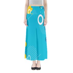 Blue Yellow Abstraction, Creative Backgroun Full Length Maxi Skirt by nateshop