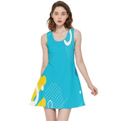 Blue Yellow Abstraction, Creative Backgroun Inside Out Reversible Sleeveless Dress by nateshop