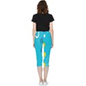 Blue Yellow Abstraction, Creative Backgroun Inside Out Lightweight Velour Capri Leggings  View2