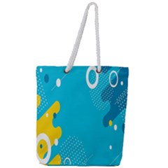 Blue Yellow Abstraction, Creative Backgroun Full Print Rope Handle Tote (large) by nateshop