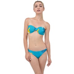 Blue Yellow Abstraction, Creative Backgroun Classic Bandeau Bikini Set by nateshop