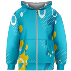 Blue Yellow Abstraction, Creative Backgroun Kids  Zipper Hoodie Without Drawstring by nateshop