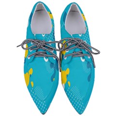 Blue Yellow Abstraction, Creative Backgroun Pointed Oxford Shoes by nateshop