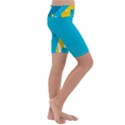 Blue Yellow Abstraction, Creative Backgroun Kids  Lightweight Velour Cropped Yoga Leggings View3