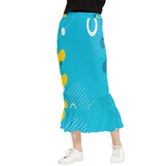 Blue Yellow Abstraction, Creative Backgroun Maxi Fishtail Chiffon Skirt by nateshop