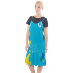 Blue Yellow Abstraction, Creative Backgroun Camis Fishtail Dress by nateshop