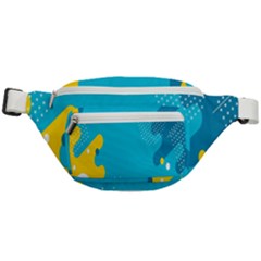 Blue Yellow Abstraction, Creative Backgroun Fanny Pack