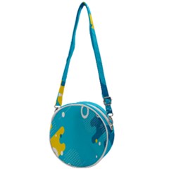 Blue Yellow Abstraction, Creative Backgroun Crossbody Circle Bag by nateshop