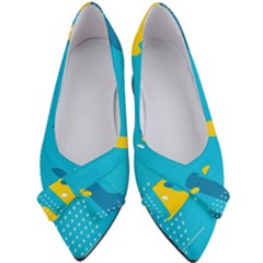 Blue Yellow Abstraction, Creative Backgroun Women s Bow Heels