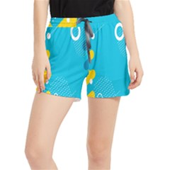 Blue Yellow Abstraction, Creative Backgroun Women s Runner Shorts by nateshop