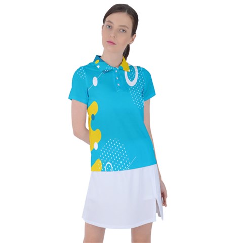 Blue Yellow Abstraction, Creative Backgroun Women s Polo T-shirt by nateshop