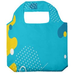 Blue Yellow Abstraction, Creative Backgroun Foldable Grocery Recycle Bag by nateshop