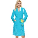 Blue Yellow Abstraction, Creative Backgroun Long Sleeve Velvet Robe View1