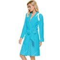 Blue Yellow Abstraction, Creative Backgroun Long Sleeve Velvet Robe View2