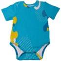 Blue Yellow Abstraction, Creative Backgroun Baby Short Sleeve Bodysuit View1