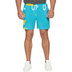 Blue Yellow Abstraction, Creative Backgroun Men s Runner Shorts by nateshop