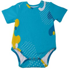 Blue Yellow Abstraction, Creative Backgroun Baby Short Sleeve Bodysuit by nateshop