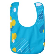 Blue Yellow Abstraction, Creative Backgroun Baby Bib by nateshop