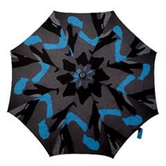 Blue, Abstract, Black, Desenho, Grey Shapes, Texture Hook Handle Umbrellas (large) by nateshop