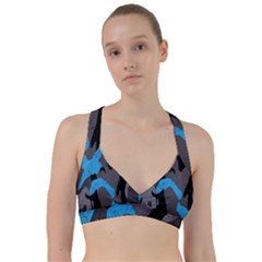 Blue, Abstract, Black, Desenho, Grey Shapes, Texture Sweetheart Sports Bra by nateshop