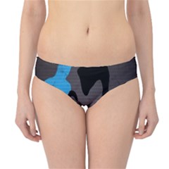 Blue, Abstract, Black, Desenho, Grey Shapes, Texture Hipster Bikini Bottoms by nateshop