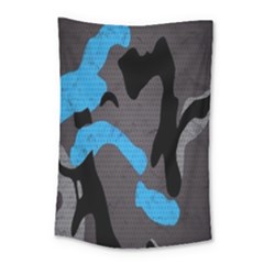 Blue, Abstract, Black, Desenho, Grey Shapes, Texture Small Tapestry by nateshop