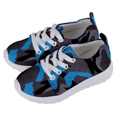 Blue, Abstract, Black, Desenho, Grey Shapes, Texture Kids  Lightweight Sports Shoes by nateshop